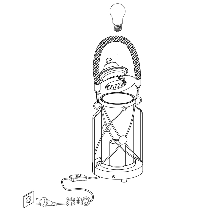 Eglo 49284 - Pöytävalaisin BRADFORD 1xE27/60W/230V