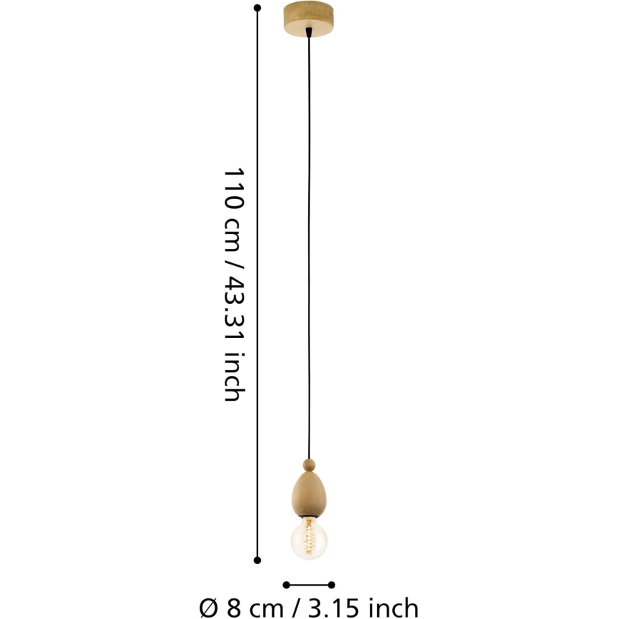 Eglo 49376 - Riippuvalaisin AVOLTRI 1xE27/60W/230V