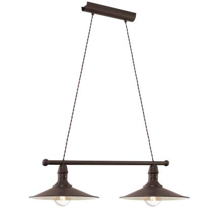 Eglo 49457 - Riippuvalaisin kaapelilla STOCKBURY 2xE27/60W/230V