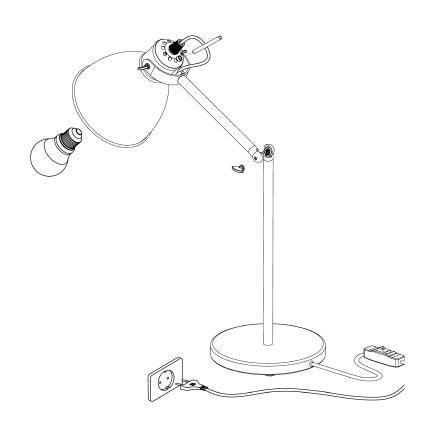 Eglo 49469 - Pöytävalaisin PRIDDY 1xE27/40W/230V