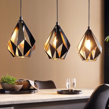 Eglo 49991 - Riippuvalaisin CARLTON 1 3xE27/60W/230V