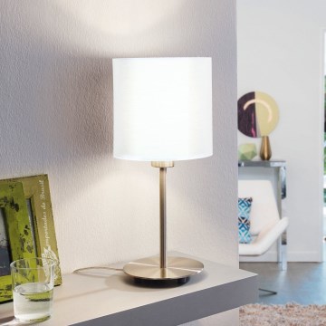 Eglo 54744 - Pöytävalaisin ANADIA 1xE14/40W/230V valkoinen/mattakromi