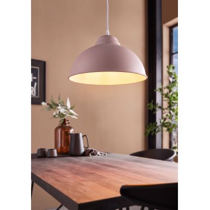 Eglo 54964 - Kattokruunu johdossa TRURO-P 1xE27/60W/230V vaaleanpunainen
