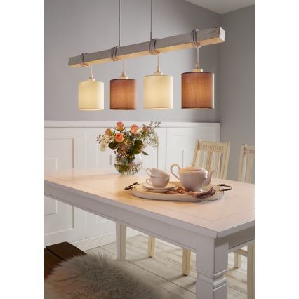 Eglo 55206 - LED-riippuvalaisin kaapelikiinnityksellä TOWNSHEND 4xE27/60W/230V