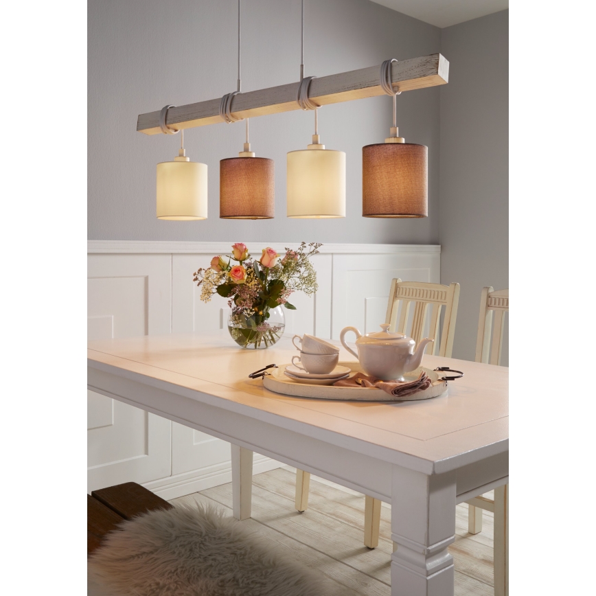 Eglo 55206 - LED-riippuvalaisin kaapelikiinnityksellä TOWNSHEND 4xE27/60W/230V