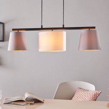 Eglo 55207 - Kattokruunu johdossa ALMEIDA 3xE14/25W/230V harmaa