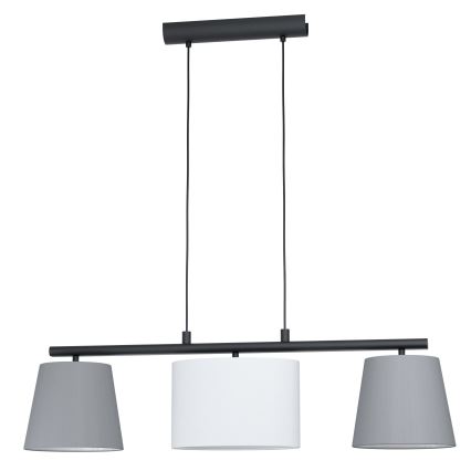 Eglo 55207 - LED-riippuvalaisin vaijerilla ALMEIDA 3xE14/25W/230V harmaa