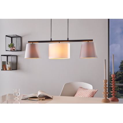 Eglo 55207 - LED-riippuvalaisin vaijerilla ALMEIDA 3xE14/25W/230V harmaa