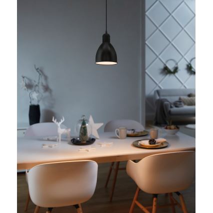 Eglo 55243 - Riippuvalaisin vaijerilla PRIDDY 1xE27/60W/230V musta