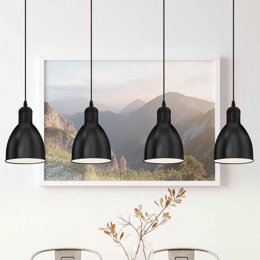 Eglo 55244 - Riippuvalaisin vaijerilla PRIDDY 4xE27/60W/230V musta