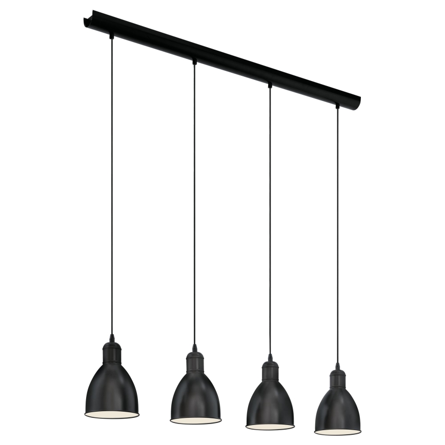 Eglo 55244 - Riippuvalaisin vaijerilla PRIDDY 4xE27/60W/230V musta