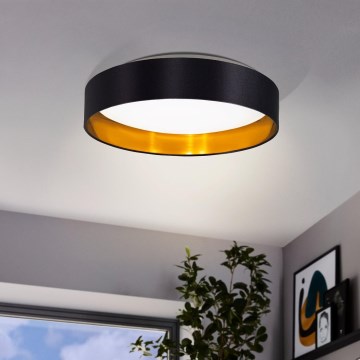 Eglo 55267 - LED-kattovalaisin MASERLO LED/16W/230V 3000K halkaisija 40,5 cm musta/kupari