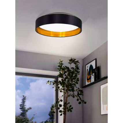 Eglo 55267 - LED-kattovalaisin MASERLO LED/16W/230V 3000K halkaisija 40,5 cm musta/kupari