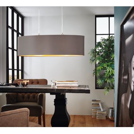 Eglo 55271 - Kattokruunu johdossa MASERLO 2xE27/60W/230V ruskea