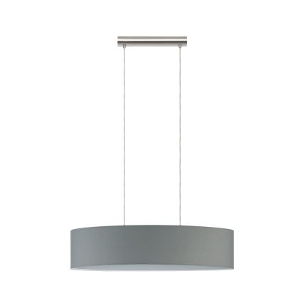 Eglo 55276 - PASTERI riippuvalaisin kaapelilla, 2xE27/60W/230V, harmaa