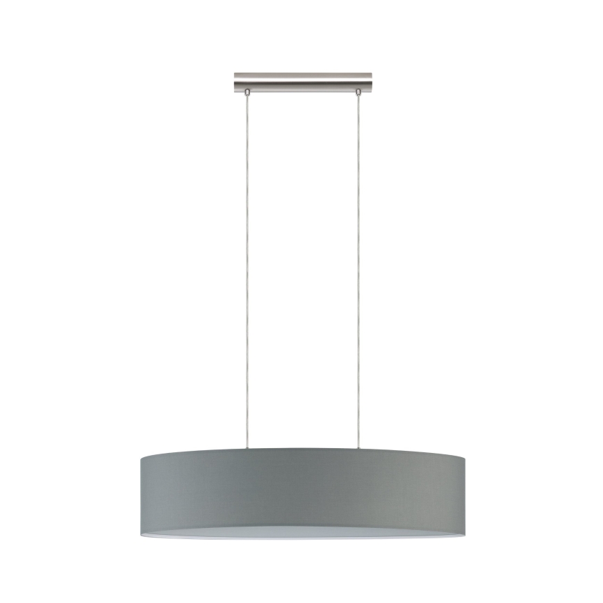Eglo 55276 - PASTERI riippuvalaisin kaapelilla, 2xE27/60W/230V, harmaa