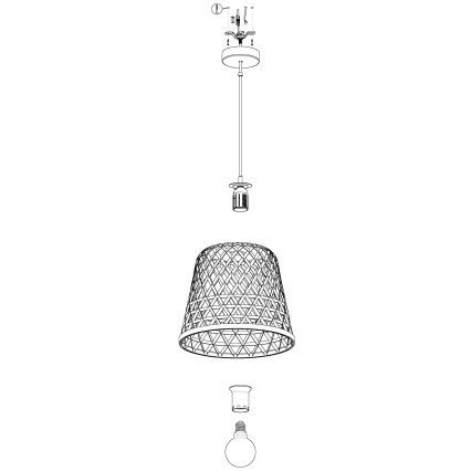 Eglo 55696 - Riippuvalaisin kaapelilla KIRKCOLM 1xE27/60W/230V beige