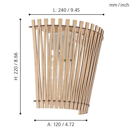 Eglo 6195 - Seinävalaisin SENDERO 1xE27/60W/230V