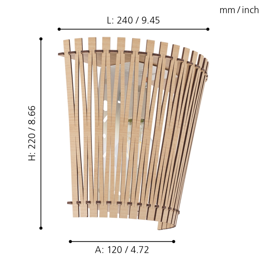 Eglo 6195 - Seinävalaisin SENDERO 1xE27/60W/230V