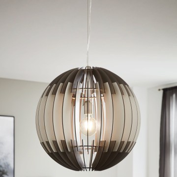 Eglo 63256 - OLMERO PRO riippuvalaisin vaijerilla 1xE27/60W/230V Ø 40 cm harmaa/valkoinen