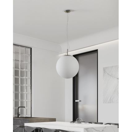 Eglo 63271 - PIEDALE riippuvalaisin kaapelilla 1xE27/60W/230V Ø 43 cm mattakromi
