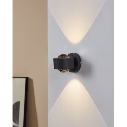 Eglo 64496 - LED-seinävalaisin ONO PRO 2xLED/2,5W/230V antrasiitti