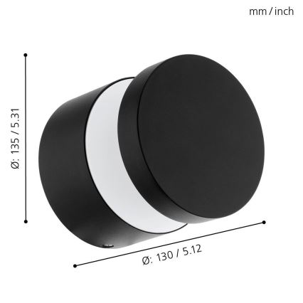 Eglo 65038 - LED-ulkoseinävalaisin MELZO PRO LED/11W/230V 3000K IP44 musta