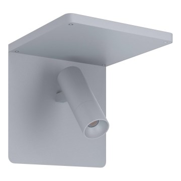 Eglo 67564 - LED Seinävalo hyllyllä CIGLIE LED/8,1W/230V harmaa