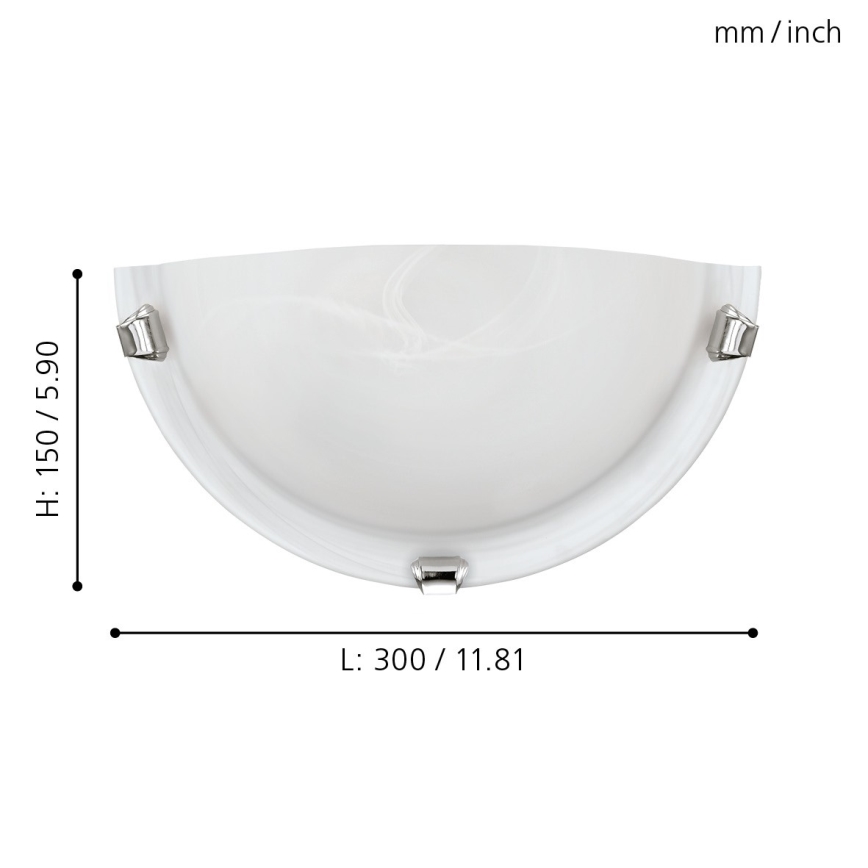 Eglo - Seinävalaisin 1xE27/60W/230V alabasterilasi
