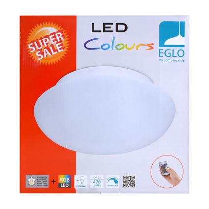 Eglo 75351 - LED RGB himmennettävä kattovalaisin ELLA-C 1xE27/7,5W/230V + kaukosäädin