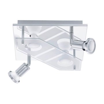 Eglo 75379 - LED RGBW himmennettävä kohdevalaisin CABO-C 4xGU10/4W/230V + kaukosäädin