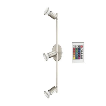 Eglo 75385 - LED RGB Himmennettävä kohdevalo BUZZ-C 3xGU10/4W/230V + kauko-ohjaus