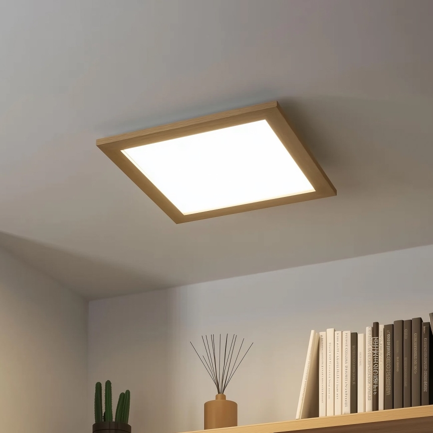 Eglo 75643 - LED-kattovalaisin CALEMAR LED/19W/230V 4000K 43,7 x 43,7 cm tammi