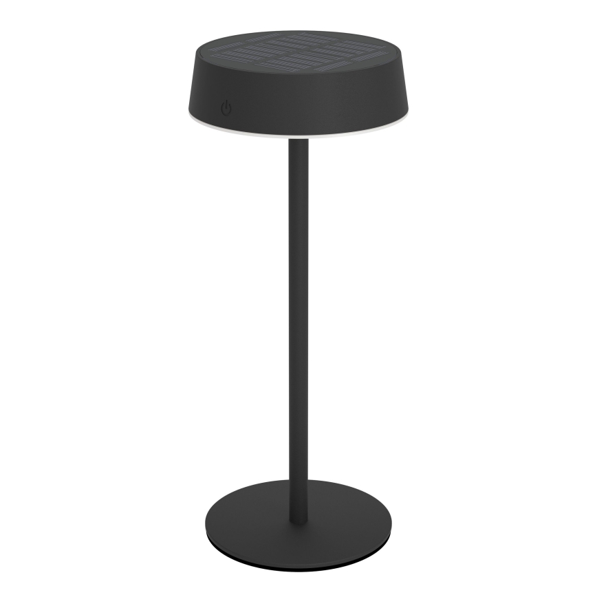 Eglo - LED himmennettävä aurinkokennolla ladattava kosketusohjattu pöytälamppu LED/3W/5V 3000-6000K 1800 mAh IP44 musta