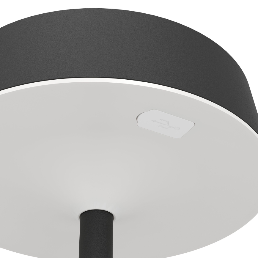 Eglo - LED himmennettävä aurinkokennolla ladattava kosketusohjattu pöytälamppu LED/3W/5V 3000-6000K 1800 mAh IP44 musta