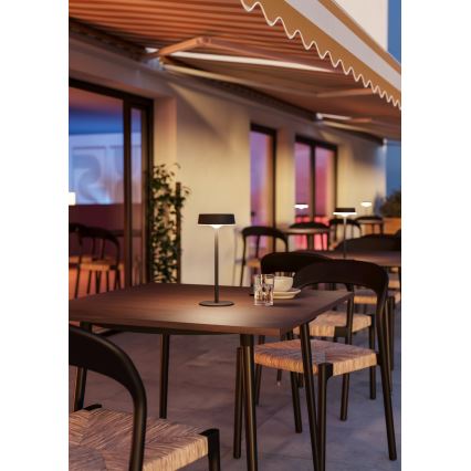 Eglo - LED himmennettävä aurinkokennolla ladattava kosketusohjattu pöytälamppu LED/3W/5V 3000-6000K 1800 mAh IP44 musta
