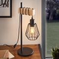 Eglo 780173 - Pöytävalaisin TABODI 1xE27/40W/230V mänty/musta