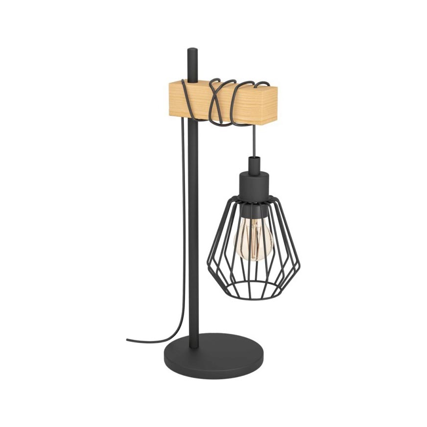 Eglo 780173 - Pöytävalaisin TABODI 1xE27/40W/230V mänty/musta