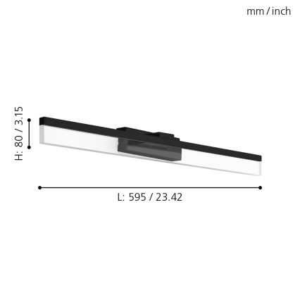 Eglo 780432 - Kylpyhuoneen LED-peilivalo YANGUAS LED/11W/230V 3000K 59,5 cm IP44