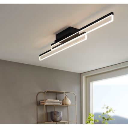 Eglo 780433 - LED-kylpyhuoneen kattovalaisin YANGUAS 2xLED/11W/230V 3000K IP44 musta