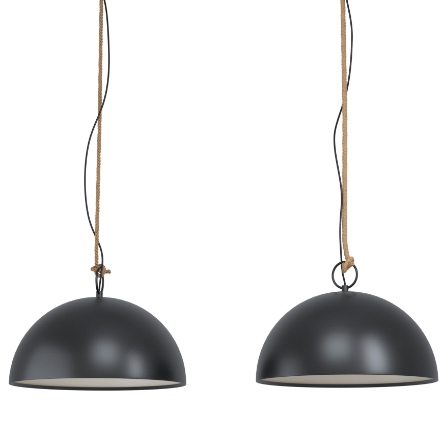 Eglo 78444 - Kattokruunu johdossa HODSOLL 2xE27/40W/230V musta/ruskea