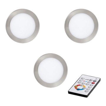 Eglo 78737 - SET 3x LED himmennettävä upotettava valaisin TINUS LED / 17W / 230V + RC