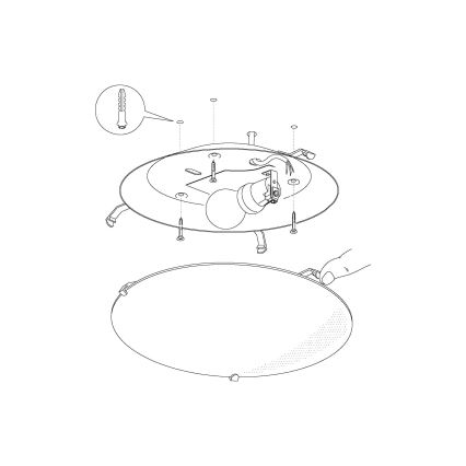 Eglo 80263 - Kattovalo MARS 1xE27/60W/230V