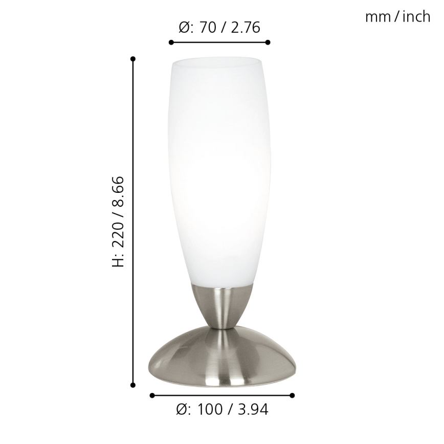 EGLO 82305 - Pöytävalaisin SLIM 1xE14/40W