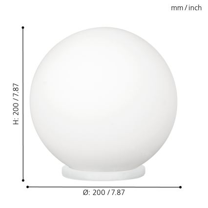 EGLO - Pöytävalaisin 1xE27/60W/230V halkaisija 20 cm