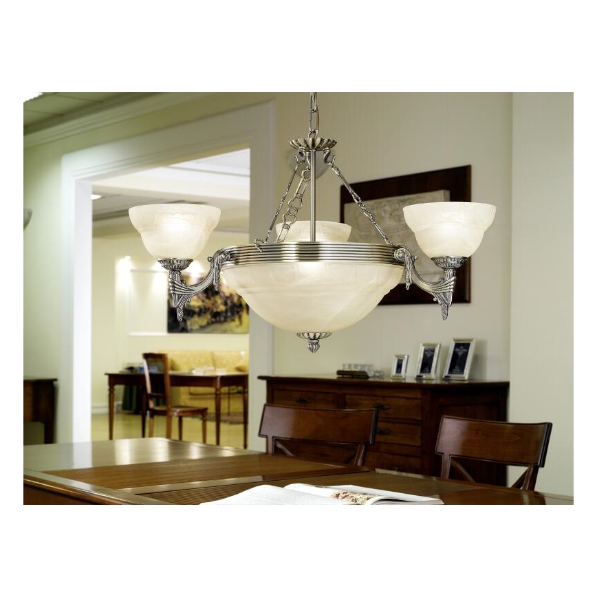 EGLO 85857 - Kattokruunu MARBELLA 6xE14/60W/230V alabasteri lasi