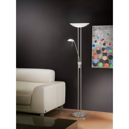 EGLO - Himennettävä lattiavalaisin BAYA 1xR7s/230W+1xG9/33W, mattakromi