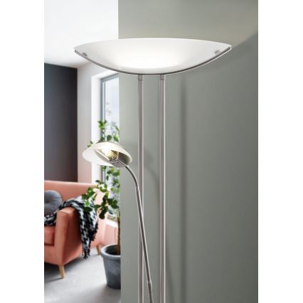 EGLO - Himennettävä lattiavalaisin BAYA 1xR7s/230W+1xG9/33W, mattakromi