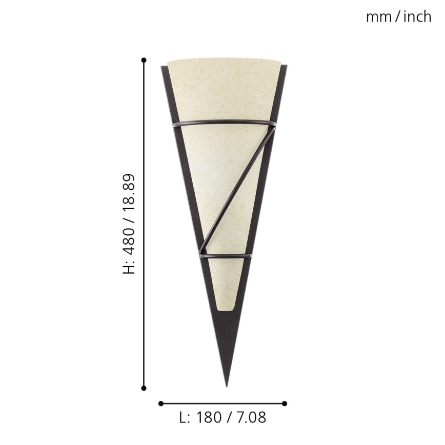 EGLO 87793 - Seinävalaisin PASCAL 1 1xE14/60W antiikkiruskea/valkoinen