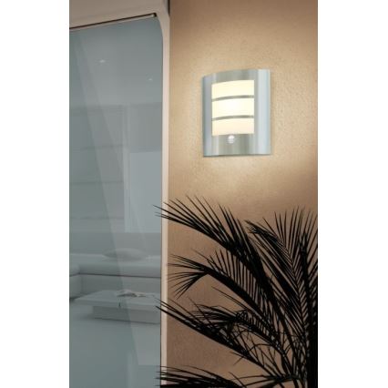 EGLO 88142 - Ulkoseinävalaisin anturilla CITY 1xE27/15W/230V IP44